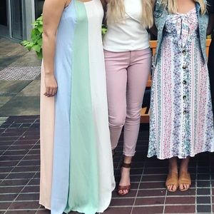 Color block maxi dress